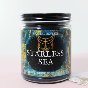 Starless Sea Candle | gifts for readers, book lovers gifts, nerdy gifts, book and reverie, YA fiction, bookish candles, perfume candles