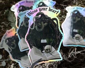 Bless Your Heart Sticker | witchy sticker, holographic sticker, sticker for laptop, bottle sticker, gothic sticker, witch sticker