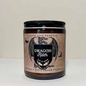 Dragon Rider candle | leather, woodsmoke, tonka bean | Fourth Wing, Xaden Riorson, booktok, bookish candle, bookish gift, Violet Sorrengail