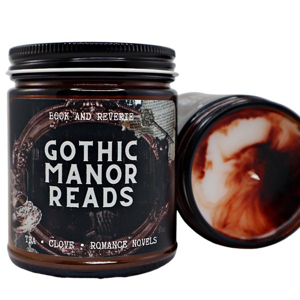 Gothic Manor Reads Candle | Vintage Horror, Gothic Romance, Victorian House, Book Candle, Horror Books, Gifts for readers, Book Lovers