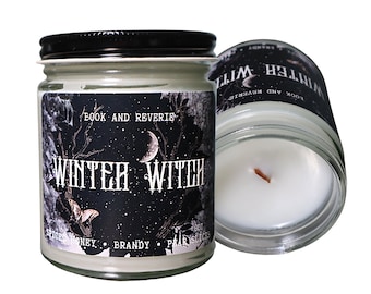 Winter Witch: spiced honey, brandy, sliced pears | book candle, unique gift, witchy, witch gift, kitchen witch, wicca, curiosities