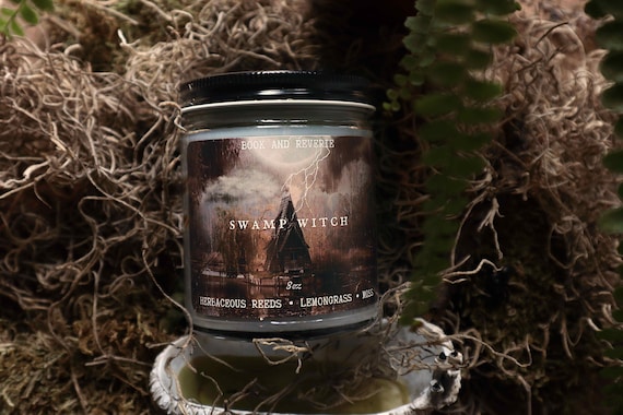 Swamp Witch Candle | herbaceous reeds, lemongrass, moss | bayou, unique scent, niche scent, unique gift, indie perfume, french quarter