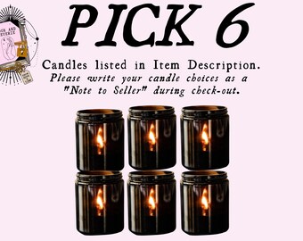PICK 6 Candles Bundle | book and reverie candles | 8oz, book inspired candles, gamer gifts, geeky gifts, readers, writers
