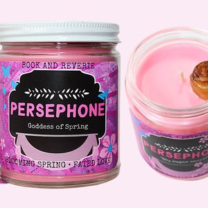 greek mythology PERSEPHONE candle "goddess of spring" | literary candles, persephone and hades, book and reverie, queen of underworld
