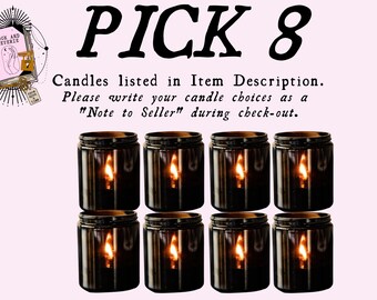 Pick 8 Book Inspired Candles: gifts for readers, bookclub gifts, bookish, bibliophile, bookworm, indie author, writer gift