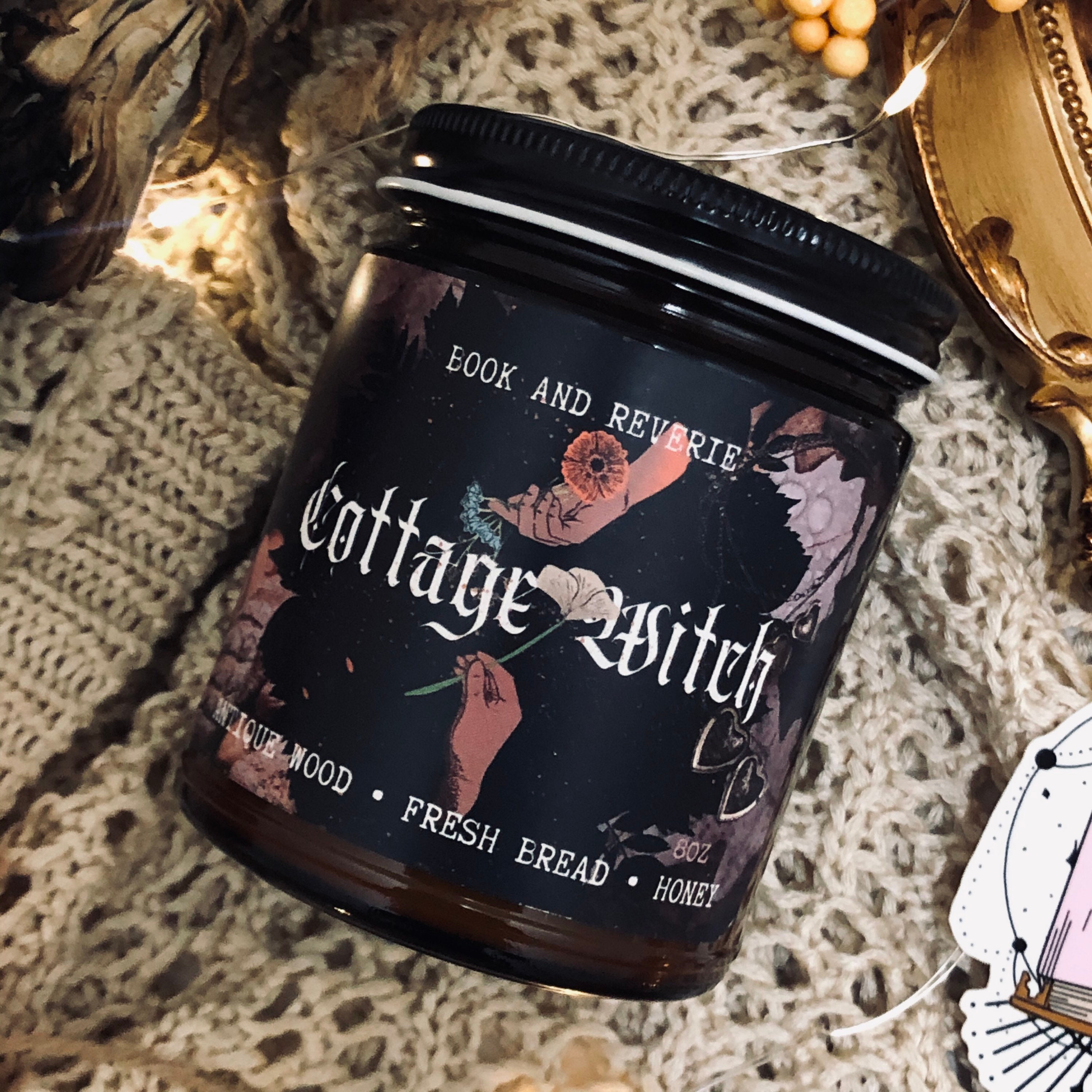 Cottage Witch: wooden wick candle, autumn candle, witch candle, witch…