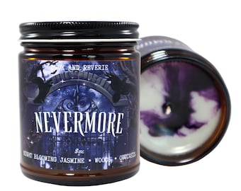 Nevermore Candle: Jasmine & Dark Forest Scented Spooky Decor