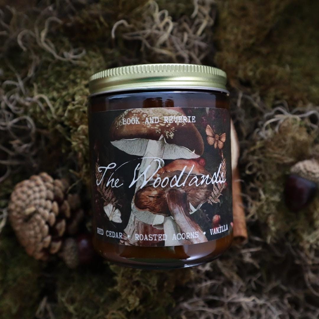 The Woodlands candle | bookish candle, cottagecore, dark academia, forest lore