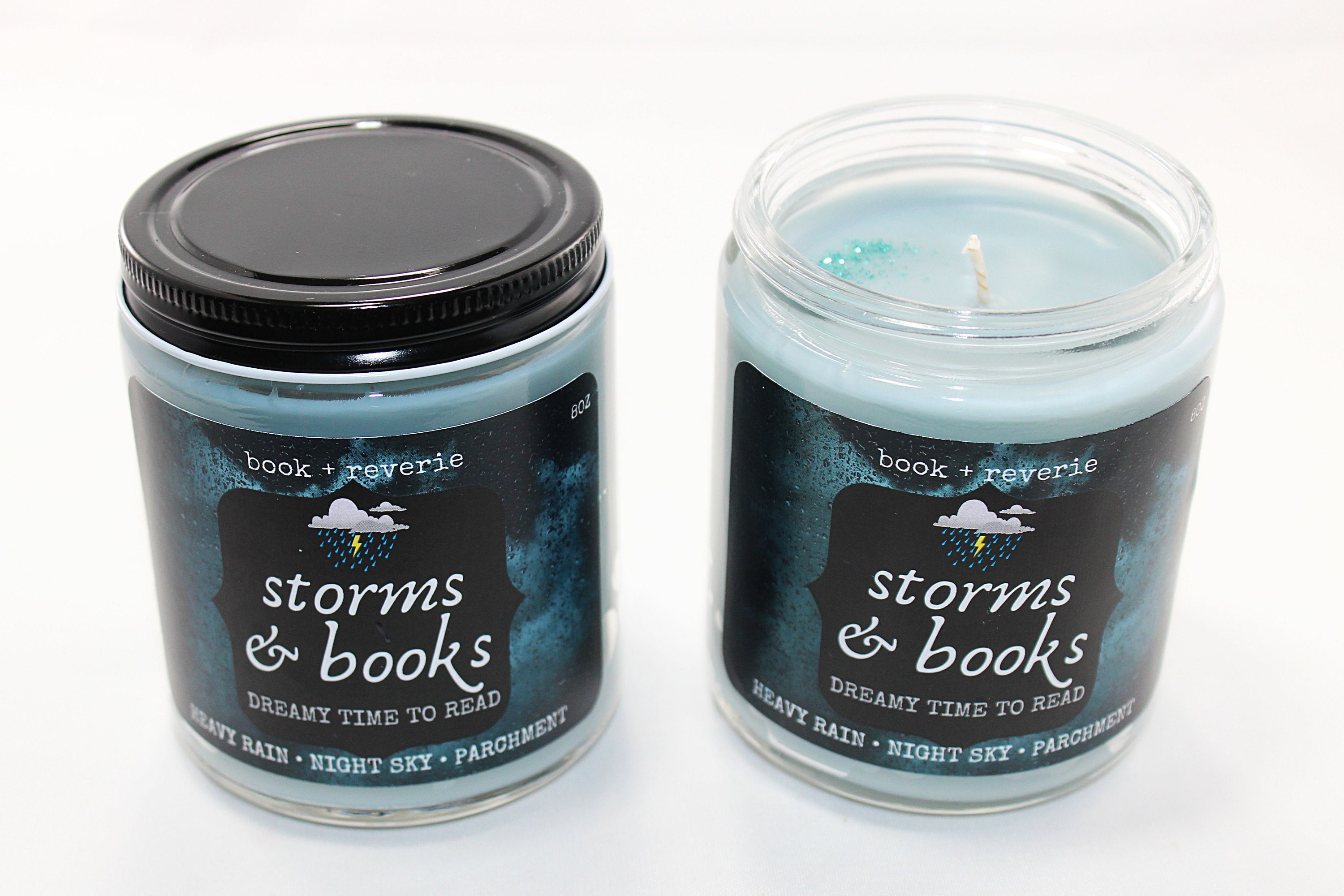 STORMS AND BOOKS book candle smells like rain petrichor Etsy