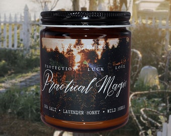 Practical Magic Candle | witches, cottagecore, nerdy gift, book lovers gift, smudge, sweetgrass, witch candles, magical candles