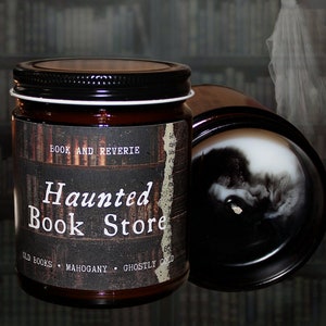 Haunted Book Store candle | realistic, spooky scent | oddities and curiosities, spooky home decor, gothic home decor, spooky candle, bookish