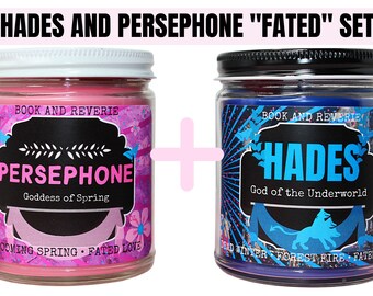 PERSEPHONE AND HADES candle set, greek mythology, web comics, candles for lovers, geeky anniversary gifts, nerdy anniversary gifts, cosplay