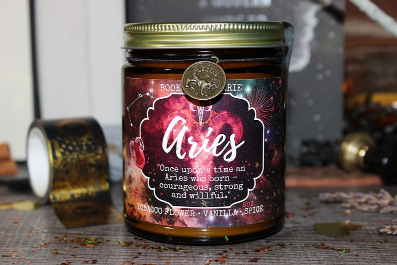 ARIES Candle Zodiac Candle Astrology Birthday Gift Aries Etsy