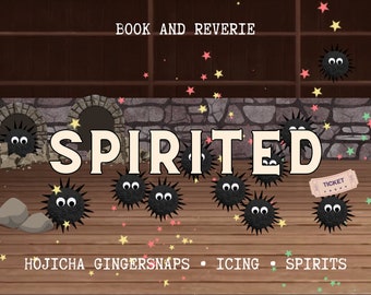 Spirited | hojicha gingersnaps, icing, spirits | no face, chihiro, haku
