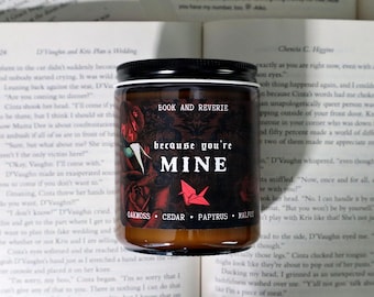 Because You're Mine Candle | oak moss, cedar, papyrus scented | Draco, Kaine, High Reeve, Manacled, Alchemised | bookclub gift, wood scented