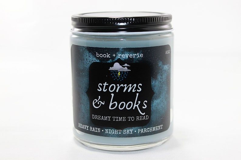 STORMS AND BOOKS book candle smells like rain petrichor Etsy