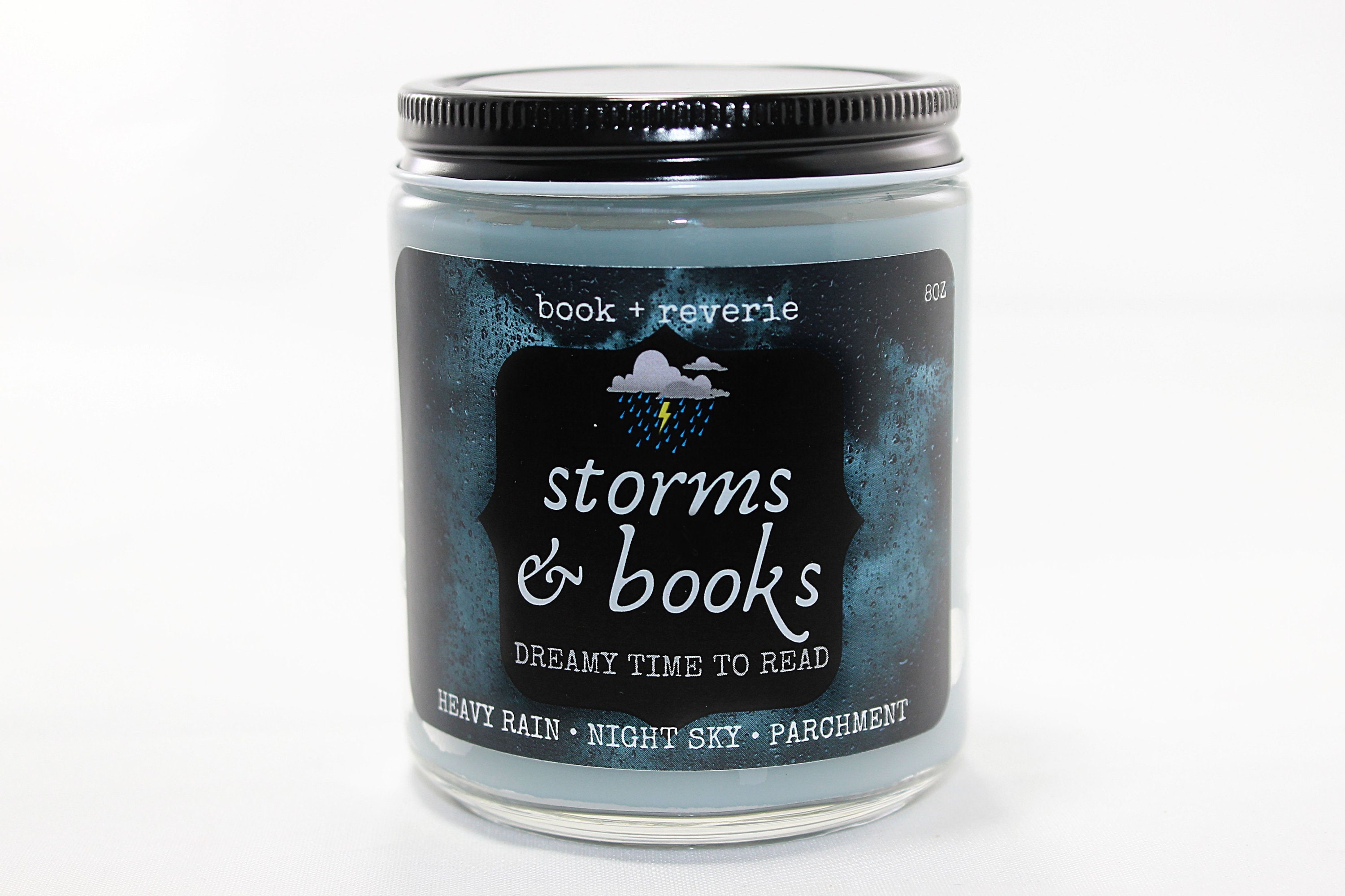storms and books candle "dreamy time to read" | book candle…