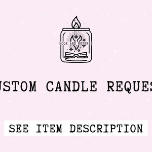 custom candle request | literary candles, custom candles, book and reverie