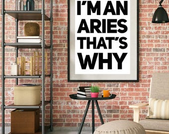 Aries Digital Art Print | Zodiac Sign | Astrology Lover | Home Decor | Modern Art | Minimalist | Trendy | Digital Download | Humor