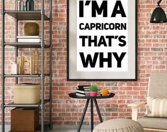 Capricorn Digital Art Print | Zodiac Sign | Astrology Lover | Home Decor | Modern Art | Minimalist | Trendy | Digital Download | Humor