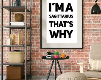 Sagittarius Digital Art Print | Zodiac Sign | Astrology Lover | Home Decor | Modern Art | Minimalist | Trendy | Digital Download | Humor
