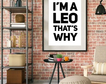 Leo Digital Art Print | Zodiac Sign | Astrology Lover | Home Decor | Modern Art | Minimalist | Trendy | Digital Download | Humor