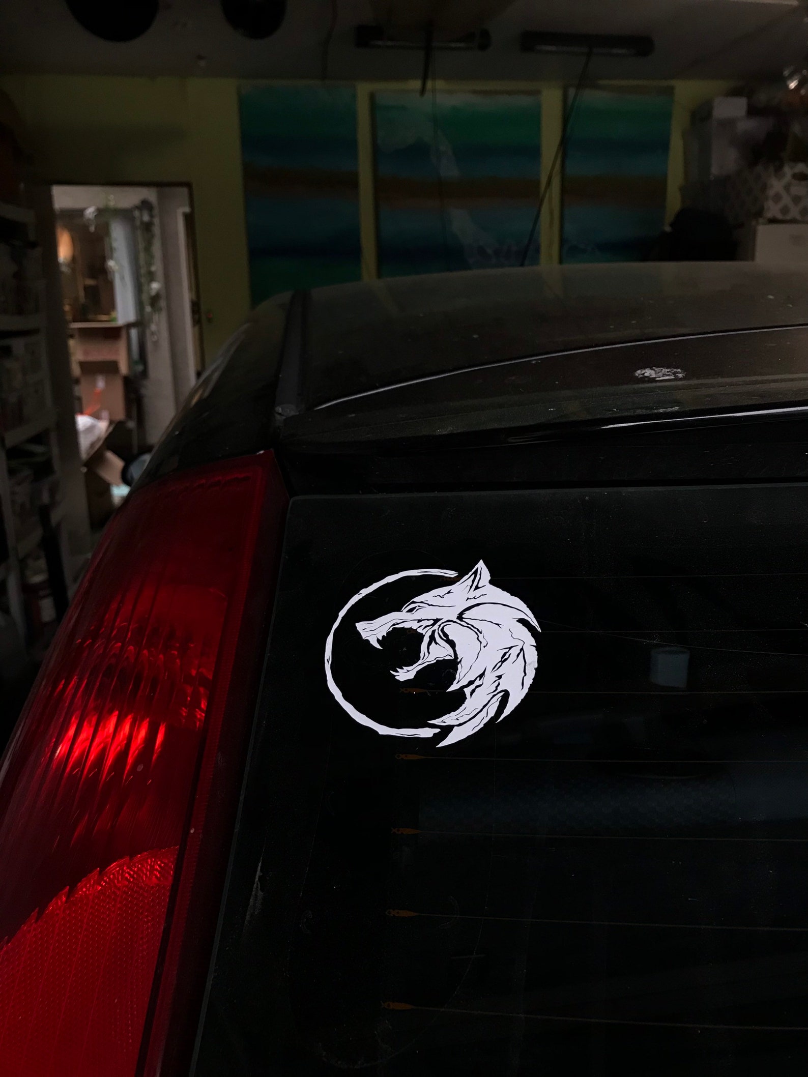 Witcher Car Decal in White Etsy
