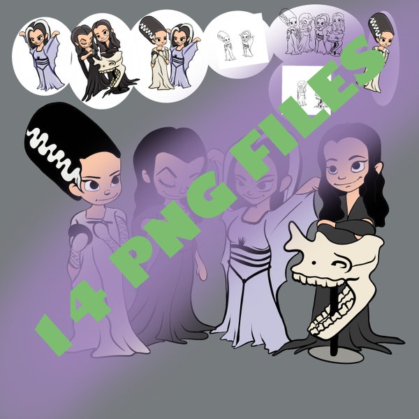 Lily munster best friends goth club PNG digital download