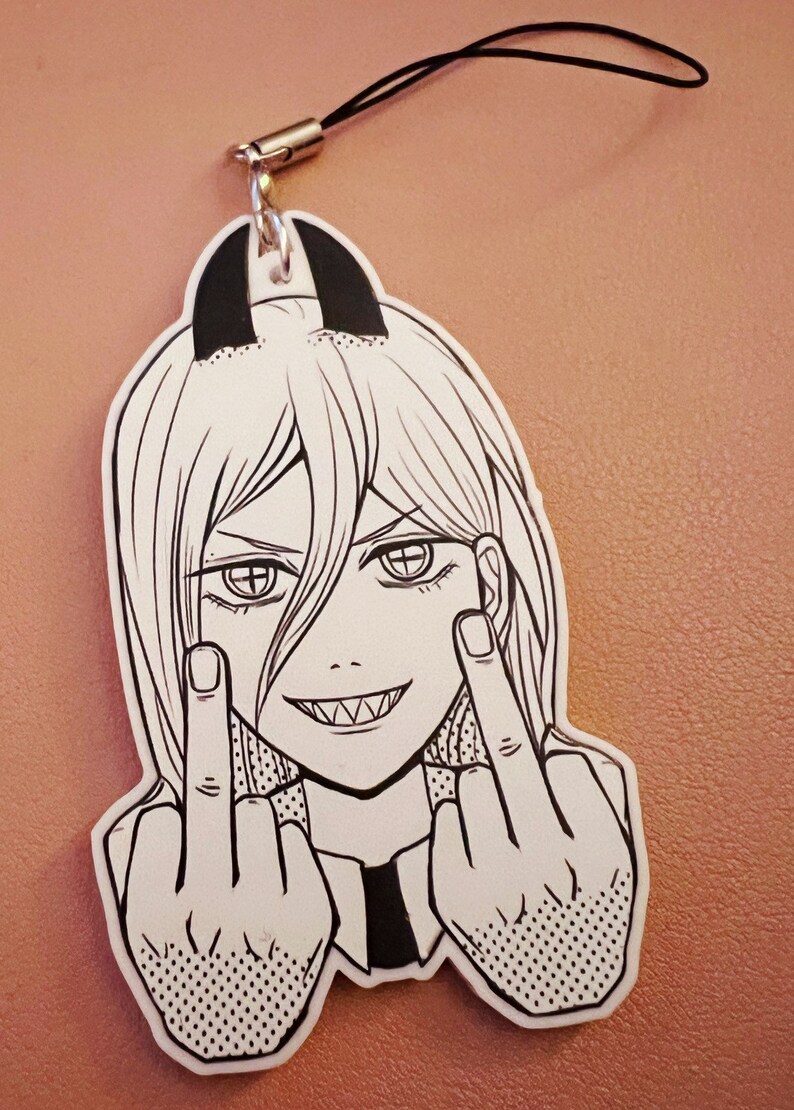 Chainsaw Man Power Middle Finger Acrylic Charm 3 Etsy Canada