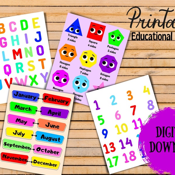 Printable Educational Pages for Kids | Learning Pages for Preschoolers, Kindergarten, Homeschool, Daycare