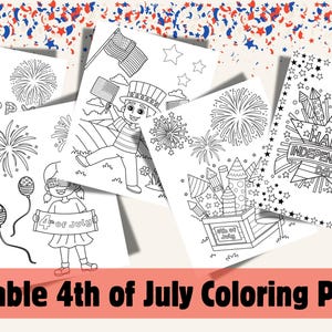 Printable July 4th Coloring Pages-Kids Coloring Pages-Instant Download-Patriotic Coloring