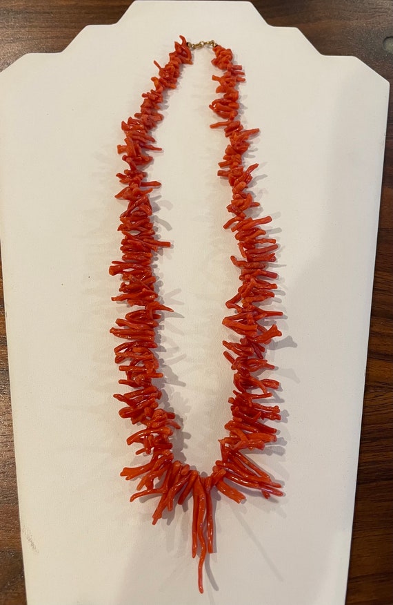 Vintage Red Coral Necklace Made in Italy