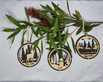 Christmas Tree Decorations Pack of 3 Fabulous Hand Made Baubles and Gifts.