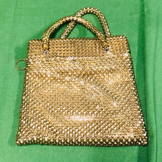 Vintage Whiting and Davis gold alumesh evening bag