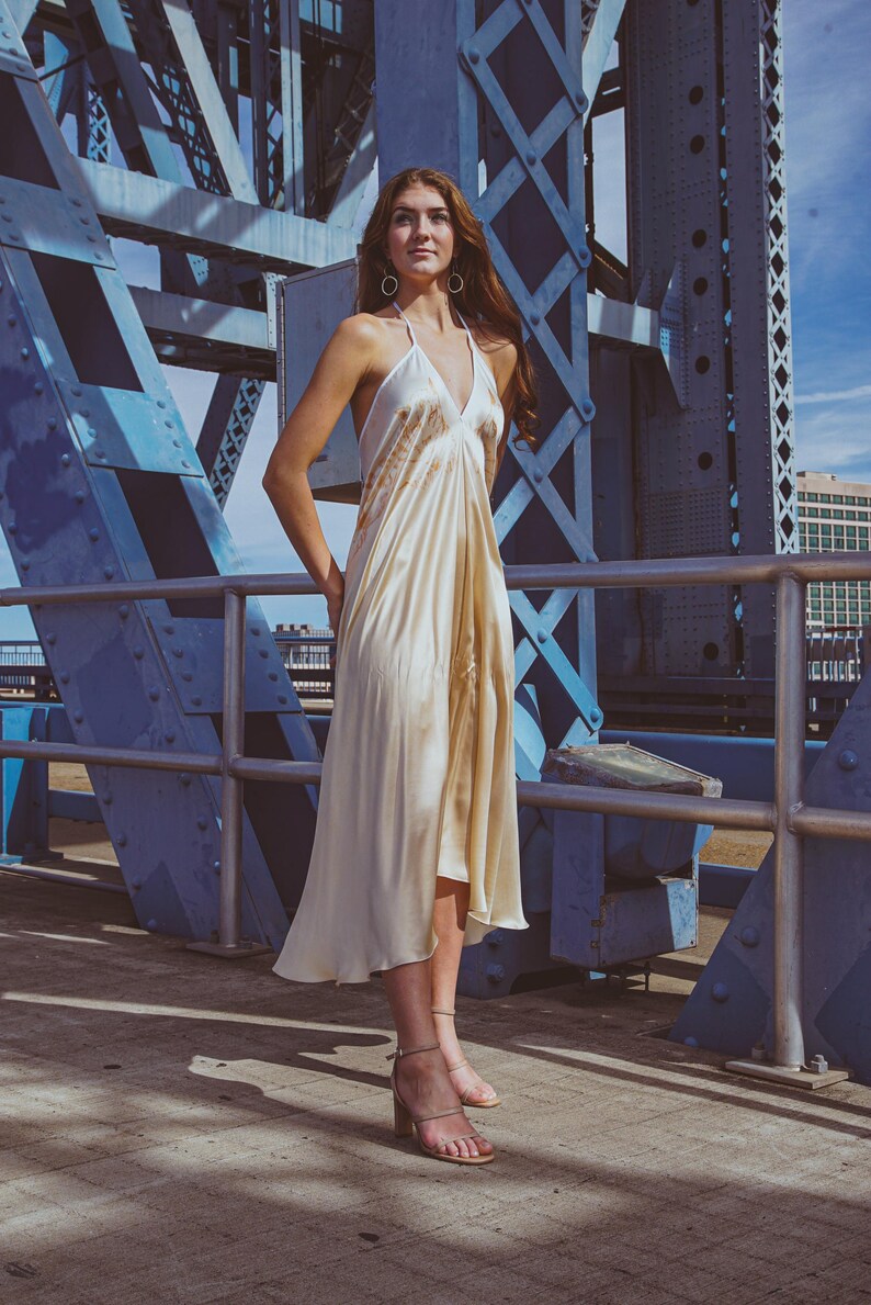 Altair Silk Halter Dress in Shibori