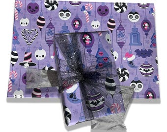 Creepy Christmas Goth Wrapping Paper Gothic Mid Century Modern Kawaii