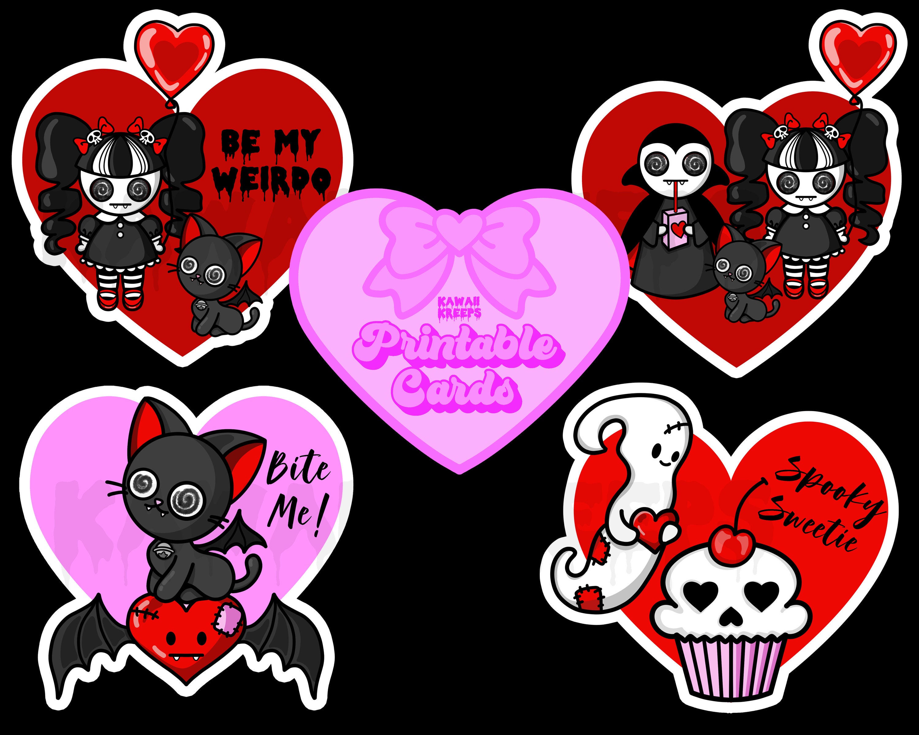 Vampire Anti Valentines Day Sticker Sheet Goth Stickers / Horror