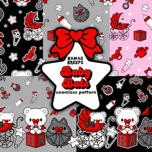 Baby Bat Seamless Pattern: Pastel Goth Nursery (Digital Download)