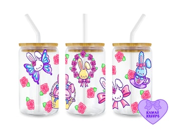 Pastel Goth Vampire Bunny Libbey Glass Can Tumbler Design (Digital Download)