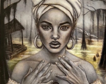 MARIE LAVEAU Voodoo Queen*VINYL Collectible 2.5 x 3 Die Cut sticker *Loa Nola Hoodoo New Orleans Art