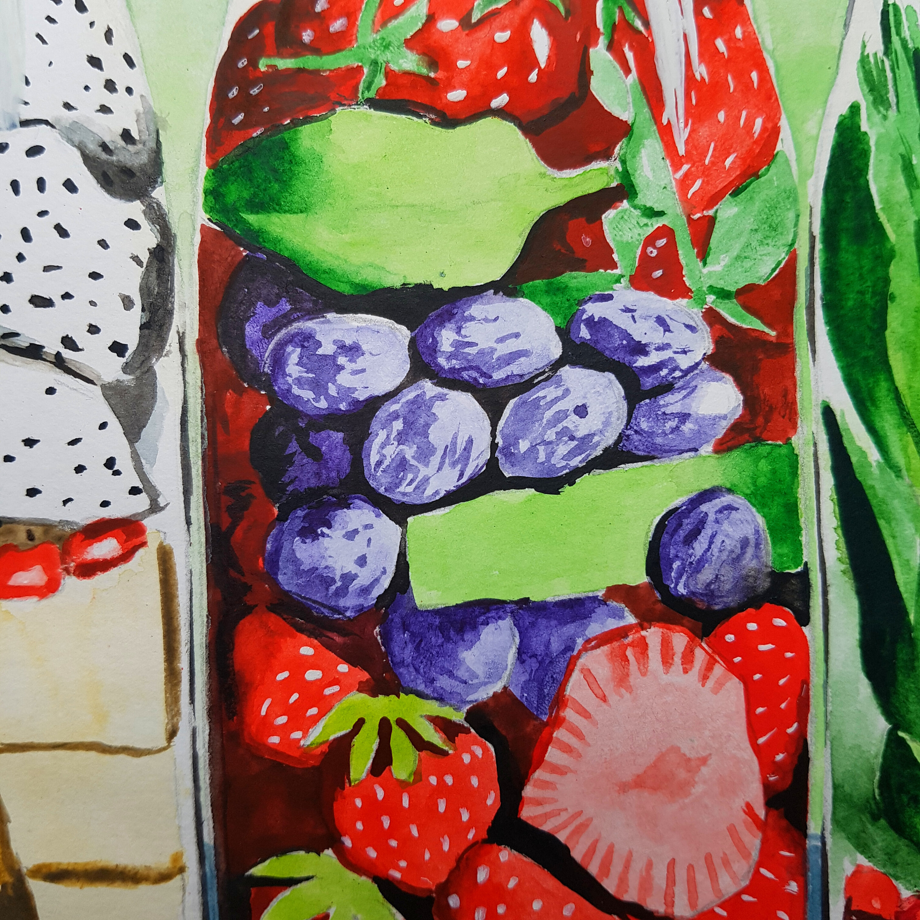 Obst trinken Malerei Gemüse Trinken Malerei Küche Wand Kunst | Etsy