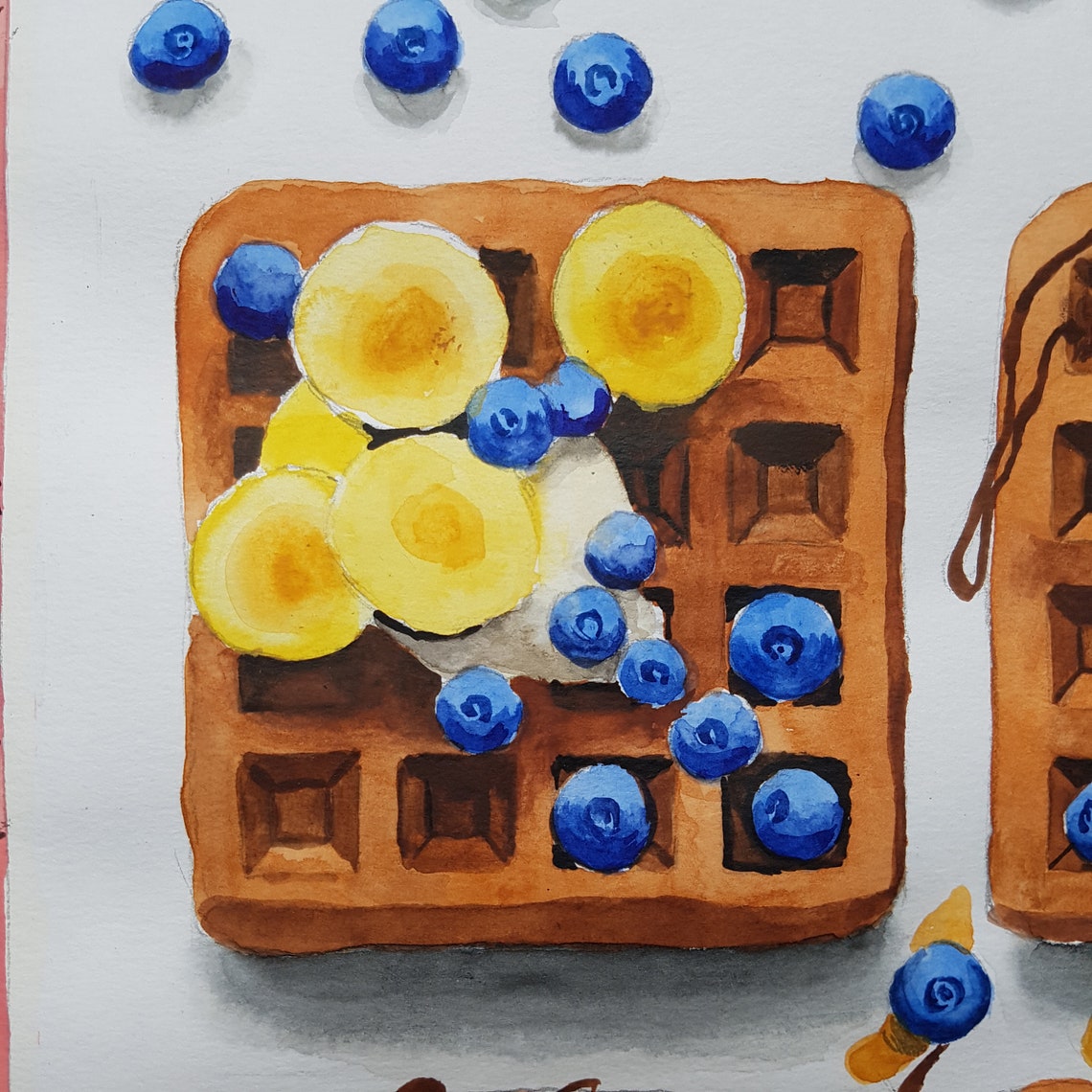 Watercolor Dessert Painting Food Art Original Wall Art Kitchen Etsy