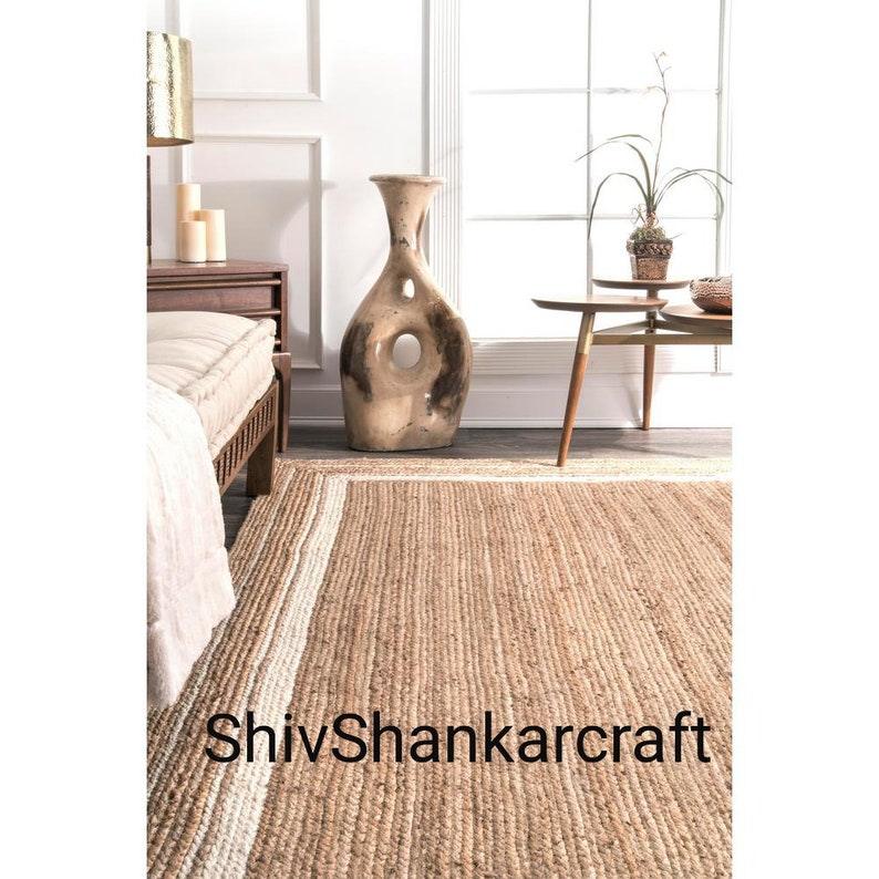 Jute Rug 6x9 Farm House Area Rug Natural Boho Rug Living Etsy