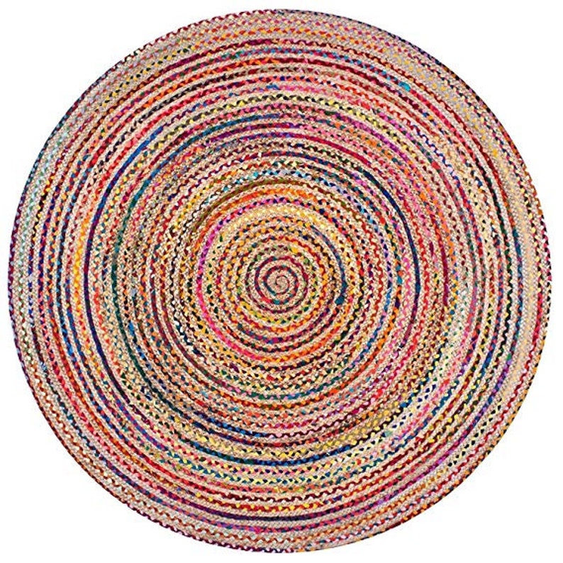 RUG braided round rug meditation mat mandala rug bohemian Etsy