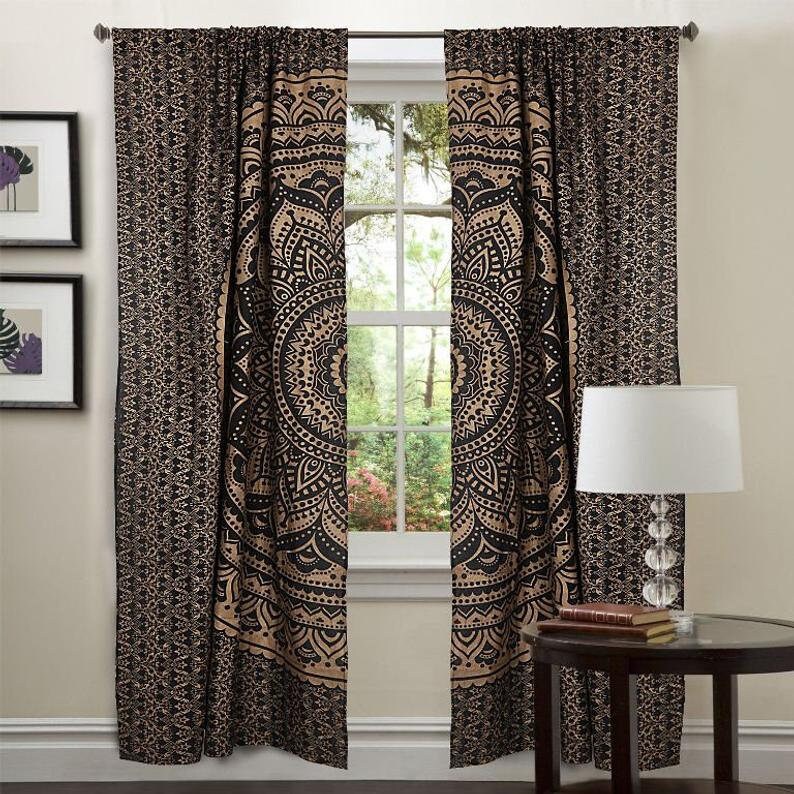 Boho Living Room Curtains Bohemian Curtains For Bedroom Etsy