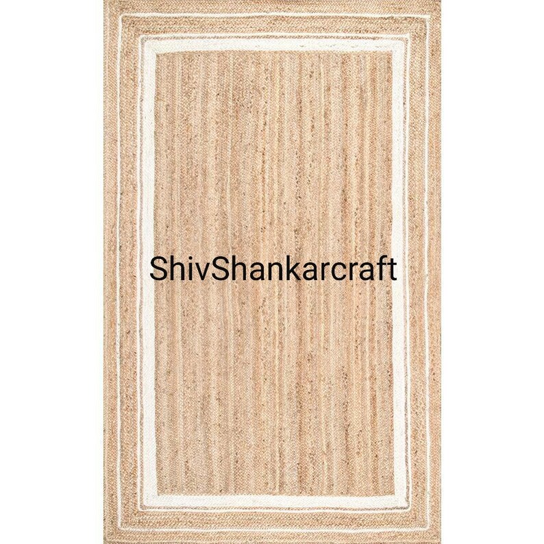 Jute Rug 6x9 Farm House Area Rug Natural Boho Rug Living Etsy