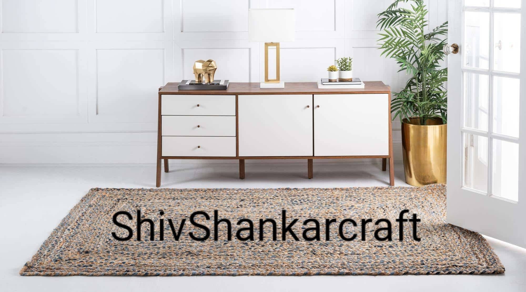 Juteteppich. Natürlicher Teppich. Jute Handgewebt Teppich. | Etsy