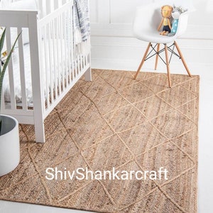 Teppich Natürliche Jute Handmade Wende Modern Leben Rustikal Optik X