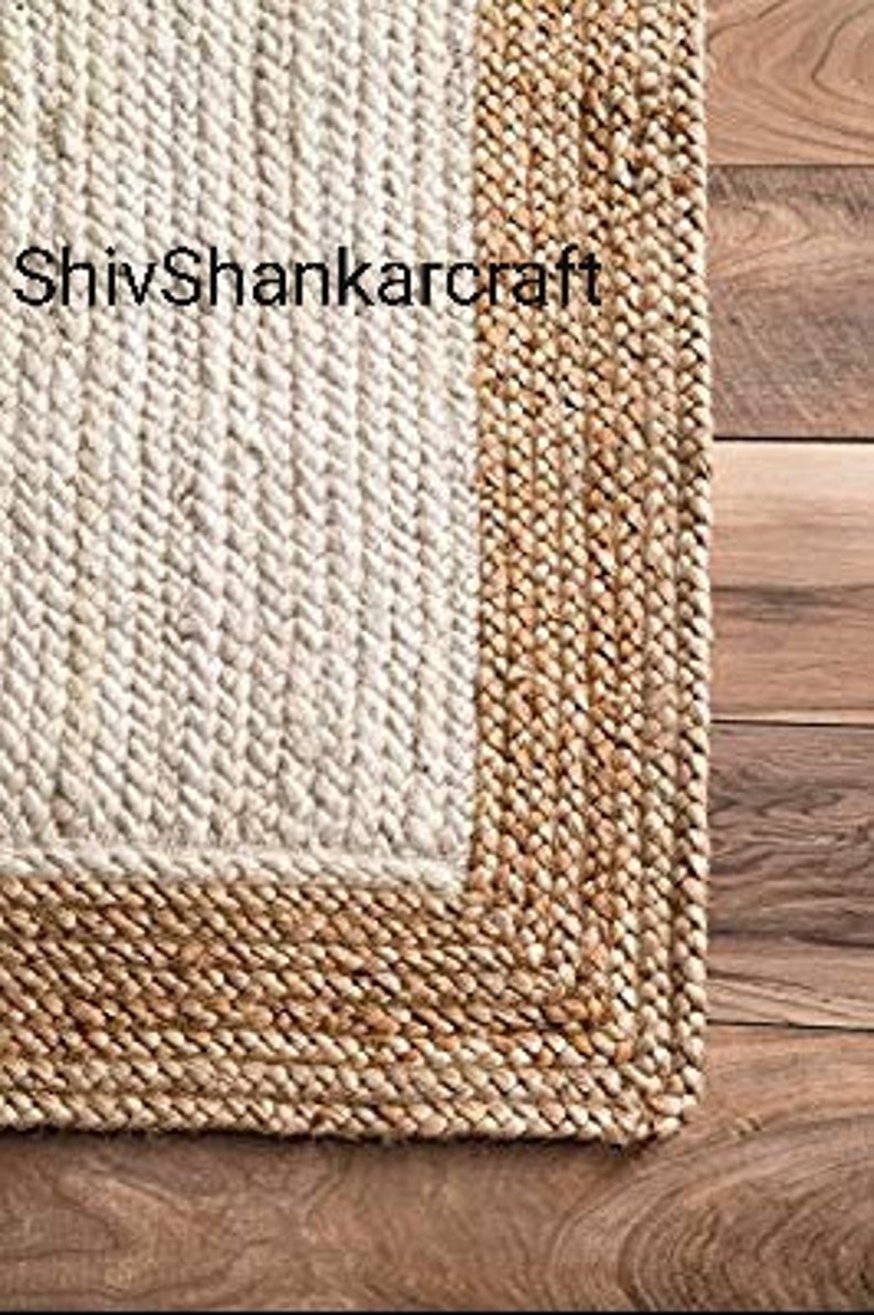 Jute rug 4x6 Farm house Area rug Natural boho rug Living Etsy