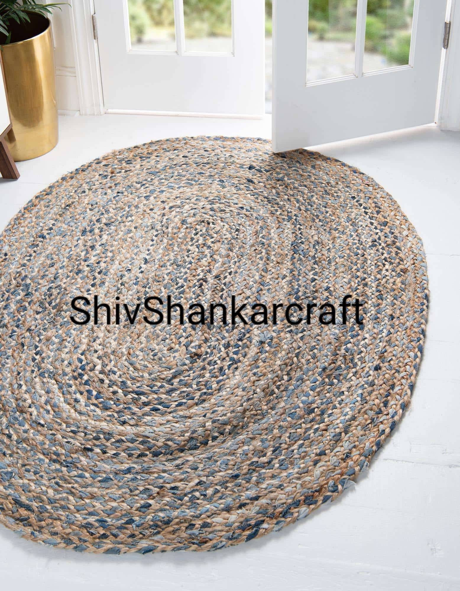 Natürlicher Juteteppich. Natürlicher handgewebte Teppich. | Etsy